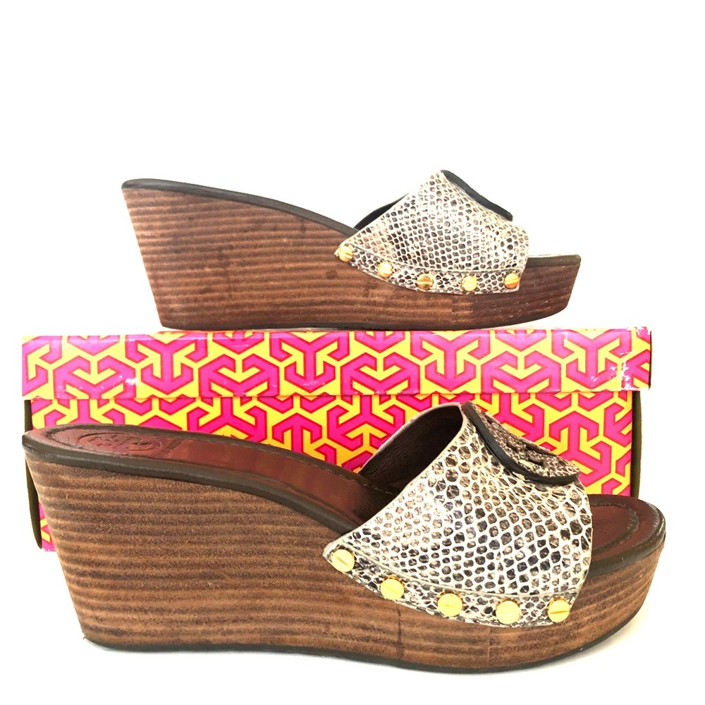 Tory Burch Patti Wedge slide Python print